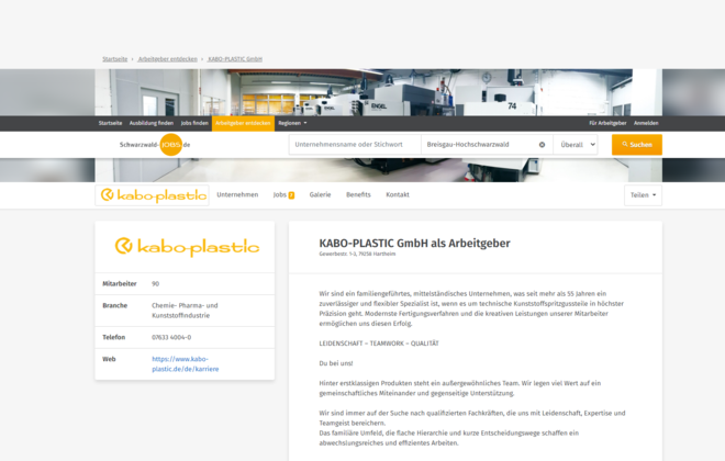 Stellenausschreibung KABO-PLASTIC
