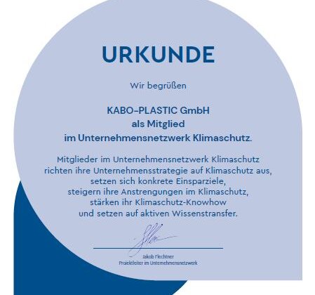 Spritzguss Hersteller – Zertifikat Klimaschutz