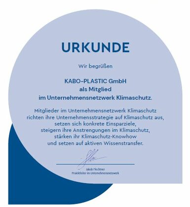 Spritzguss Hersteller – Zertifikat Klimaschutz